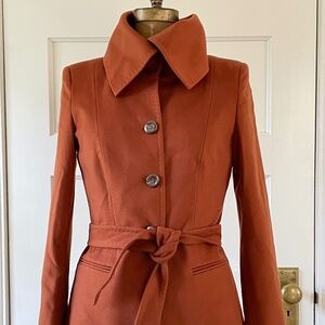 Max Mara 100% Wool Blazer - Burnt Orange Jacket - Size US 8
